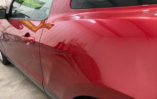 Red Ford Mustang dent repair